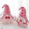 Feestelijke Valentijnsdag Decor Gnomes Mr en Mrs Paar Pluche Doll Decoraties Zoete Geschenken Tafel Home Pink Elf Ornament XBJK2201