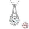 925 Collares de joyería de plata esterlina para mujer Diseño de bloqueo Sapphire Gemtone Colgante Collar Classic Wedding Gifts XDZ014