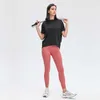 L56 Solid Kolor T koszule Lady Yoga Stroje okrągła szyja Kobiety sport sport