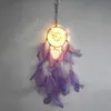 Dream Catcher Feather Hand Made Dreamcatcher With String Light Home Bedside Wall Hanging Decoration Novelty Items DHF59 30pcs