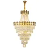 E14 Luxe Lustre En Cristal Duplex Bâtiment Creux Salon Lampe Grande Goutte Suspension Lumière Simple Moderne Villa Hall