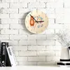 Muurklokken M.sparkling 11 inch houten klok grote ronde basswood creatieve schattige cartoon slaapkamer rustig