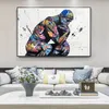 Thinker Man Graffiti Art Paintings on the Wall Art Posters and Prints Portrait of Think Canvas Pictures For Living Room Cuadros