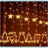 Festlig festtillbehör GARDENKRISTMAS STAR LED LIGHT STRING MERRY DECORATIONS FÖR HOME JULAN TRIE DRENTER XMAS NAVIDAD Presenter år 20