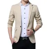 Mode våren och höst Casual Men Blazer Bomull Slim England Suit Blaser Masculino Male Jacket Storlek M-5XL Mäns kostymer Blazers