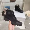 202quality high help bottom Martin boots! Fashionable real wool canvas warm indoor and outdoor thick soled luxury women's shoes 35-40