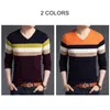 COODRONY Sweater Men Autumn Winter Cotton Wool Pullover Men Streetwear Fashion Striped Knitwear Slim Fit V-Neck Pull Homme 91029 210929