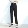 Casual Solid Black Nature Waist OL Style Plus Size Women Spring Harem Pants Loose Work Suit Female Trousers 8513 50 210417