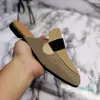 designer Leather men half slippers Princeton loafers soft cowhide Lazy women shoes Metal buckle beach slides Mules Princetown Classic lady