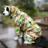 Grande cão Raincoat Chuva Jaqueta Jumpsuit À Prova D 'Água Pet Roupa Roupa Rainwear para Pet Big Husky Pequenos Cachorrinho Médio 211007