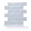 Art3D 30x30cm descascam e vara backsplash telhas 3d adesivos de parede para cozinha casa de banho quartos de lavandaria quarto, cinza brilhante, papéis de parede (10 folhas)