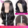 Lace Wigs Hermosa Body Wave Wig 4X4 Closure For Women Remy Brazilian Human Hair Preplucked With Baby