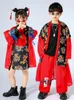 Podium Wear Fashion Red Outfits For Kids Chinese stijl Jazz Dance Costumes Performance Ballroom Hip Hop Cloths DQS8353