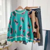 H.SA Leopard Sweater Pullovers for Women Pink Green Sweaters Korean Fashion Patchwork ugly christmas Spring Tops 210417