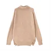 H.SA Outono inverno mulher suéteres de tortleneck superdimensed jumpers jumpers khaki sweater tops grossa kitwear quente inverno cashmere 210716