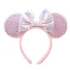 Wysokiej jakości bowknot pałąk marzycielski kolorowy cekiny Hairband Pink Blue Mouse uszy Akcesoria do włosów dla dzieci Darmowy statek 20