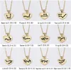 Zodiac Sign Heart Pendant Necklace For Women Gold Color Chain 12 Constellations Star Choker Necklaces Friendship Wish Card Jewelry
