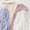 V-hals ijs zijde vesten vrouwen zomer gebreide trui dunne roze witte dames casual breien jassen 2021 cardigan femme y0825