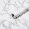 Art3D 120InX15.8in Selbstklebende Peel- und Stick Tapete für Küchenzähler Esstisch Grau Marmorpapier Matt