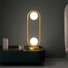 Nordic Glass Ball Decor Tafellamp Golden Brass Black Desk Light Metal Base Plate Moderne LED-verlichting voor Study / Bed Room