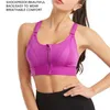 Yoga Outfit 2021 Wireless Supportive Sports Bra For Women Front Zip Design Cross Back Vest Workout Wear NOV99