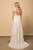 Bohemian A Line Full Lace Wedding Dresses Bridal Gowns Deep V Neck Sweep Train Backless Sleeveless Country Style Boho Vestidos De Novia