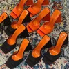 Summer Fashion Designers pantoufles Talons anormaux sexy femmes sandales Couleurs vives Orange Chaussures en cuir véritable grande taille 35-43