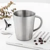 300ML Stainless Steel Mug Double Insulation Coffee Cups Household Simple Water Cup With Handle 4 Colors SEAWAY GWF14159