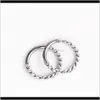 Rings Studs Fashion Simple Stainls Steel Twist Round Nose Anti Allergy Closed Ring Puncture Jewelry Bv3Ro Syxqh