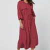 Bikini Cover-ups Red Boho Dot Printed Summer Beach Dress Plus Size Women Wear Swim Suit Cover Up robe de plage Q1063 210420