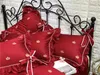 Bedding Sets Red Korean Princess Crown Embroidery 60S Egyptian Cotton Pillowcases Cover Duvet Bed Linen Girl Sheet Set Ruffle