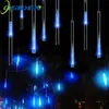 OSIDEN Meteor Tube Douche Pluie Chaîne 30CM LED Lumière De Noël Fête De Mariage Jardin Noël Chaîne Lumière En Plein Air Année DecorLight 211122