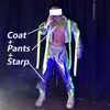 Scena Nosić Klub nocny Kostium Dla Mężczyzn Przyszła Technologia Sense Patent Leather Suit GOGO Dancewear Party Festival Rave Outfit VDB4033