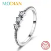 100% Echt 925 Sterling Silber Vintage Sterne Klar CZ Stapelbarer Fingerring Für Frauen Charme Mode Edlen Schmuck Bijoux 210707