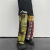 Unclutonjm Lattice Patchwork Hip Hop Harajuku Casual Pants High Street Design Ins Fashion Men Byxor T2-A002 210715