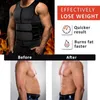 Men Corset Slimming Neoprene Sauna Suit Zipper Waist Trainer Vest Tank Top Trimmer Body Shaper with Two Belt Sweat Shapewear