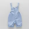 Baby denim sling shorts sommar tunna övergripande jumpsuit tjejer pojkar casual baby suspenders trendig p4602 210622