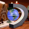 C字形LED世界地図フローティンググローブ抗頭硬膜弾丸ライト磁気浮上ライトクリスマス誕生日家の装飾210811