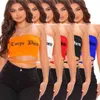 Födelsedagkläder för kvinnor Bandage Crop Top Tunika Fritidsresa Skriv ut Vest Tank Party och Club Wear 210525