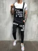 Men039s Jeans Heren Gescheurde Jumpsuits Streetwear Verontruste Bib Overalls Voor Mannen Mode Letter Biker Broek Zwart Recht Trouse9660566