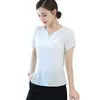 Women's T-Shirt 2022 Summer Cotton And Linen Tops Clothing Short-Sleeved Pure White V-neck Loose Slimming