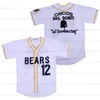 The Bad News bears Movie Baseball Jersey 12 Tanner Boyle 3 Kelly Leak Chico's Bail Bonds Jersys Bo Peeps All Stitched White Black Yellow