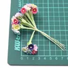 96 stks / partij Mini Papier Rose Flower Boeket voor Home Bruiloft Decoratie Kerst DIY Scrapbook Garland Krans Craft Fake Flowers 210624