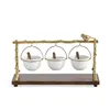 Diskplattor Gold Oak Branch Snack Bowl Stand Harts Christmas Rack med avtagbar korg Organiser Party Decorations1288607