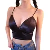 Streetwear Sexy Femmes Crop Tops Camisole Camis Couleurs Solides Bralette Sous-Vêtements Strappy Soutien-Gorge Rembourré Coton Gilet Débardeur 210507