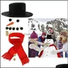 Рождественские праздничные партии поставки дома Гарденсвязные украшения Сделайте снеговика украшения одежды набор зимнего отдыха на открытом воздухе