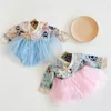 Chinese Style Infant Baby Girls Rompers Clothing Spring Autumn Cheongsam Kids Girl Long Sleeve Clothes 210429