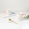 Je t'aime coeur tasses tasse à boire en porcelaine tasse à café en céramique tasses à lait de voyage poterie bouteille d'eau Portable réutilisable cadeau d'anniversaire de la Saint-Valentin ZL0265