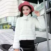 Zadorin Zima Elegancki Diament Clip Faux Fur Coat Kobiety Stojak Kołnierz Biały Puszysty Płaszcz Faux Fur Kurtka Manteau Fourrure Hiver 211206