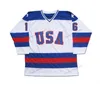 Nikivip Custom Movie 1980 Miracle On Ice Mark Pavelich #16 USA Hockey Jersey Stitched White Blue Size S-4XL Any Name And Number Top Quality Jerseys